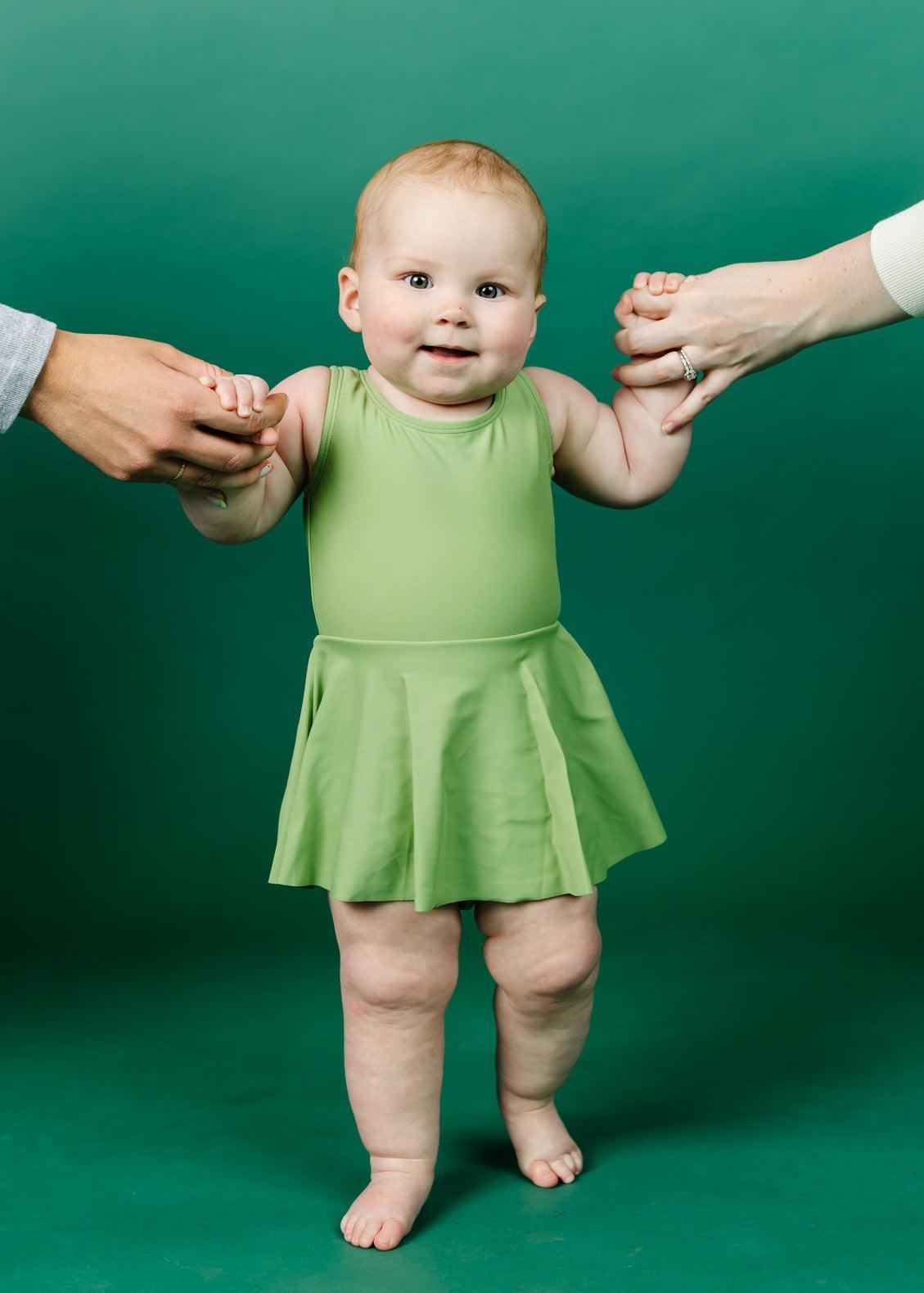 Baby Girl One-Piece Swimsuit - Sweet Pea Green