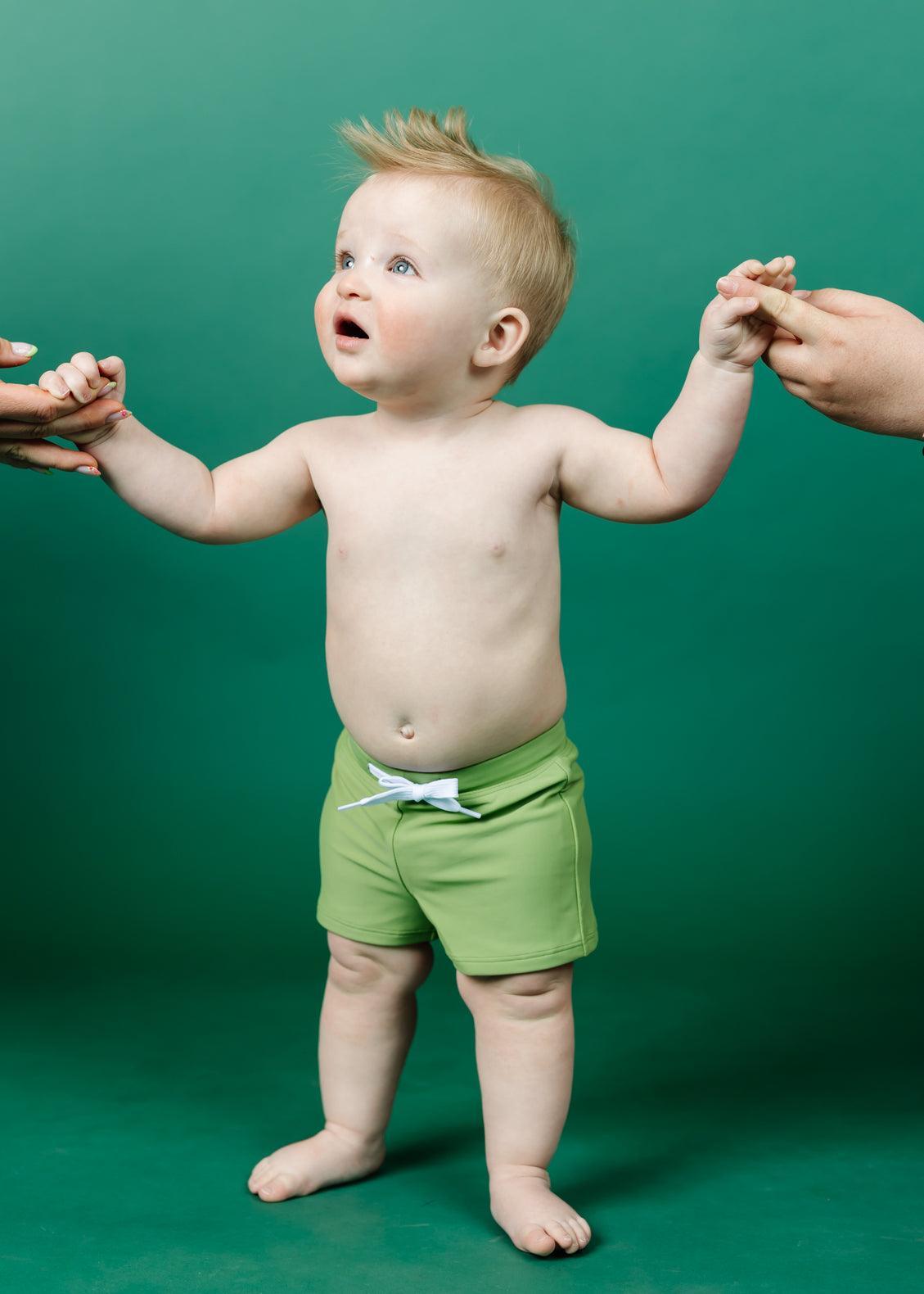 Baby Boy Swimsuit - Shorts - Sweet Pea Green