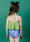 Girls Crop Top Swimsuit - Sweet Pea Green