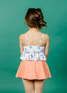 Girls High-Waisted Swimsuit Bottoms - Skirt - Melon