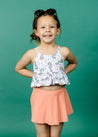 Girls High-Waisted Swimsuit Bottoms - Skirt - Melon