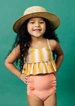 Girls High-Waisted Swimsuit Bottoms - Melon