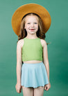 Girls Crop Top Swimsuit - Sweet Pea Green