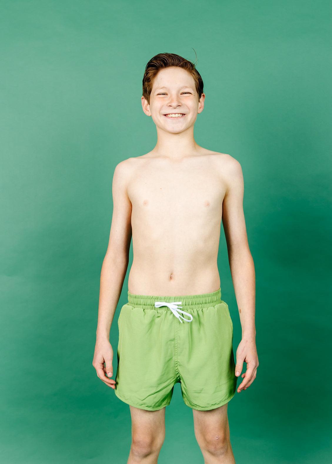 Teen Boy Swimsuit - Shorts - Sweet Pea Green