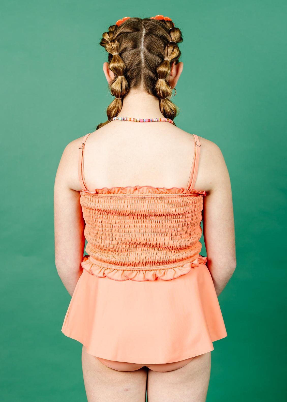 Teen Girl High-Waisted Swimsuit Bottoms - Skirt - Melon