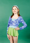 Teen Girl High-Waisted Swimsuit Bottoms - Skirt - Sweet Pea Green