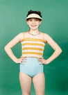 Teen Girl Crop Top Swimsuit - Vintage Triangles