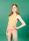 Teen Girl Crop Top Swimsuit - Vintage Triangles