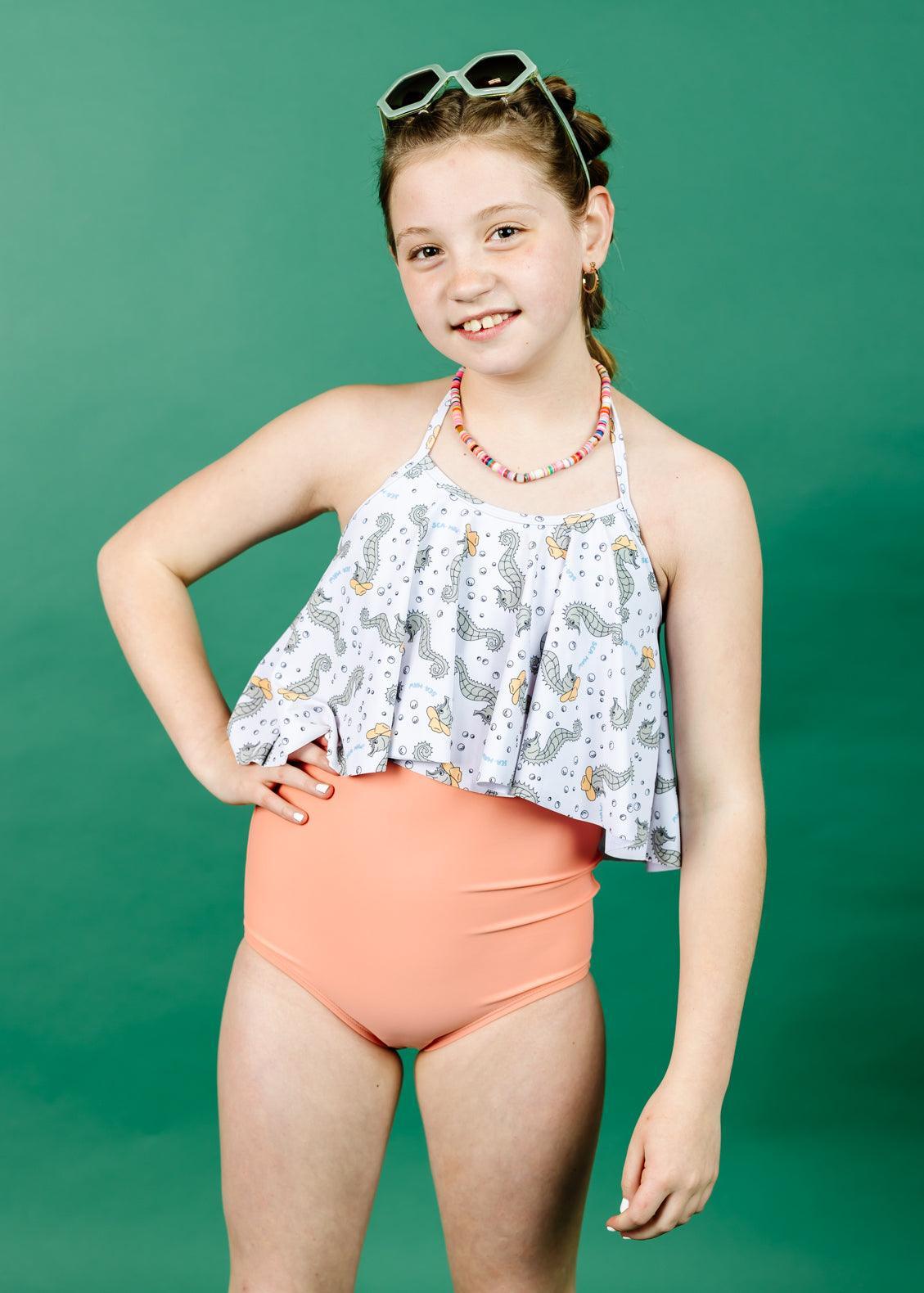 Teen Girl Crop Top Swimsuit - Sea-Haw