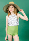 Teen Girl High-Waisted Swimsuit Bottoms - Sweet Pea Green