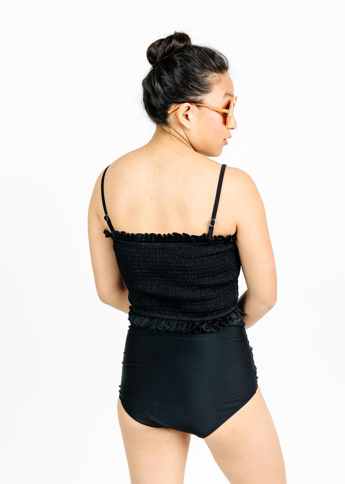 Crop Top Swimsuit - Black