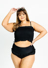 Crop Top Swimsuit - Black