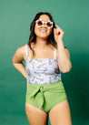 High-Waisted Swimsuit Bottom - Sweet Pea Green