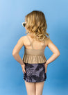 Girls High-Waisted Swimsuit Bottoms - Skirt - Tropical Night