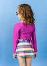 Girls High-Waisted Swimsuit Bottoms - Skirt - Retro Stripe