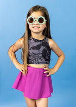 Girls High-Waisted Swimsuit Bottoms - Skirt - Berry
