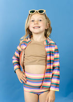 Girl/Boy Swimsuit Rashguard Top - Retro Stripe