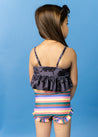 Girls High-Waisted Swimsuit Bottoms - Retro Stripe