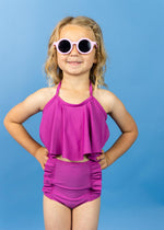 Girls One-Piece Swimsuit - Berry