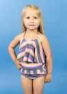 Girls One-Piece Swimsuit - Retro Stripe