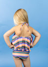 Girls One-Piece Swimsuit - Retro Stripe