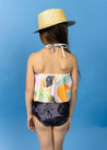 Girls High-Waisted Swimsuit Bottoms - Tropical Night