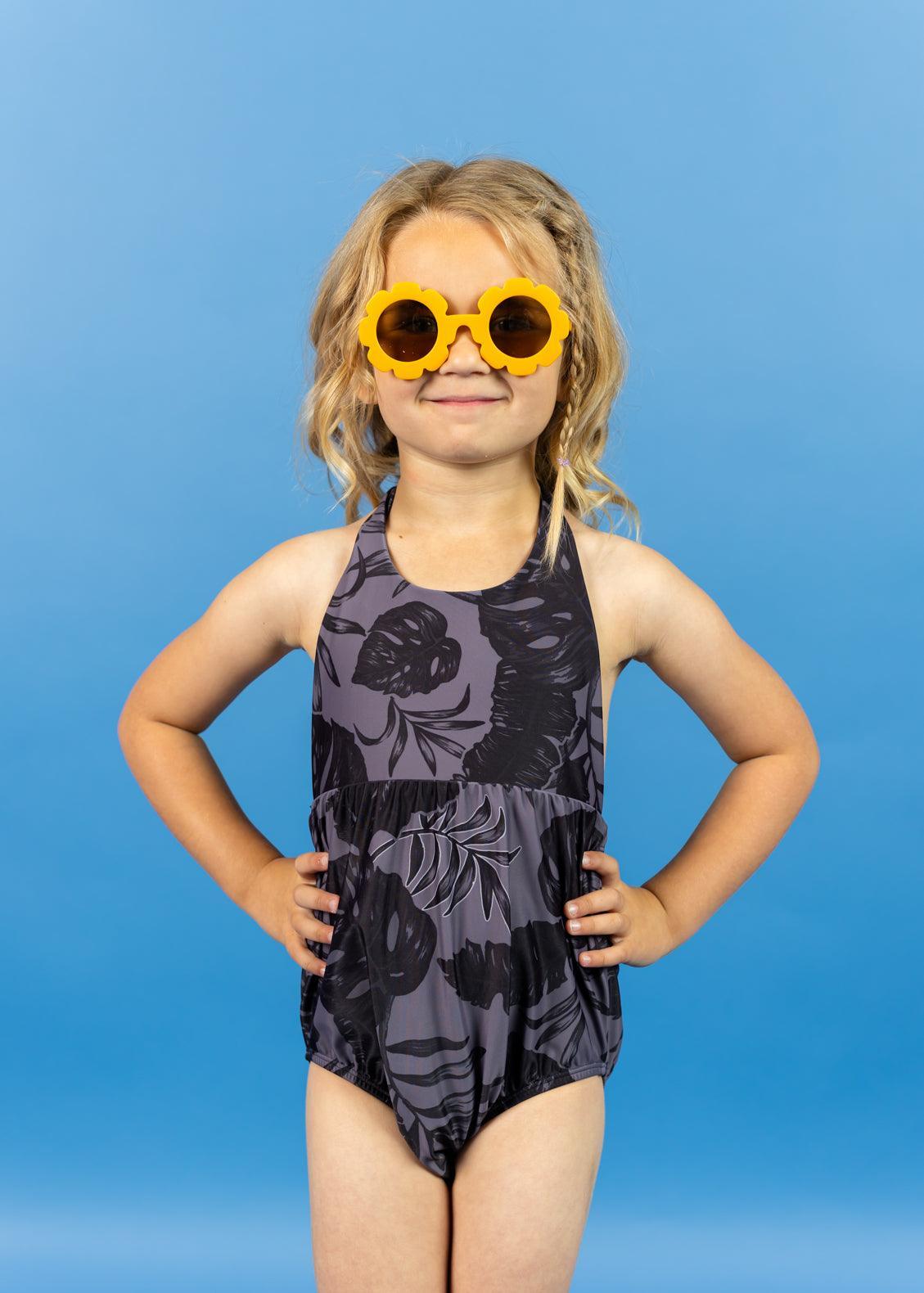 Girls One-Piece Swimsuit - Tropical Night