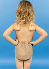 Girls One-Piece Swimsuit - Ribbed Sand Brown