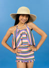 Teen Girl High-Waisted Swimsuit Bottoms - Retro Stripe