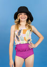 Teen Girl High-Waisted Swimsuit Bottoms - Berry