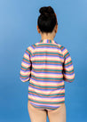 Teen Girl/Boy Swimsuit Rashguard Top - Retro Stripe