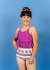 Teen Girl High-Waisted Swimsuit Bottoms - Retro Stripe