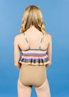 Teen Girl High-Waisted Swimsuit Bottoms - Ribbed Sand Brown