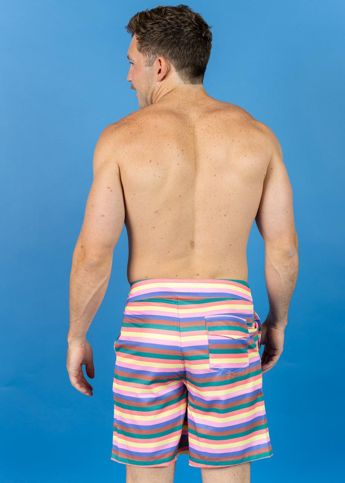 Mens Swimsuit - Trunks - Retro Stripe