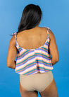 Crop Top Swimsuit - Retro Stripe