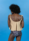 Crop Top Swimsuit - Ribbed Sand Brown
