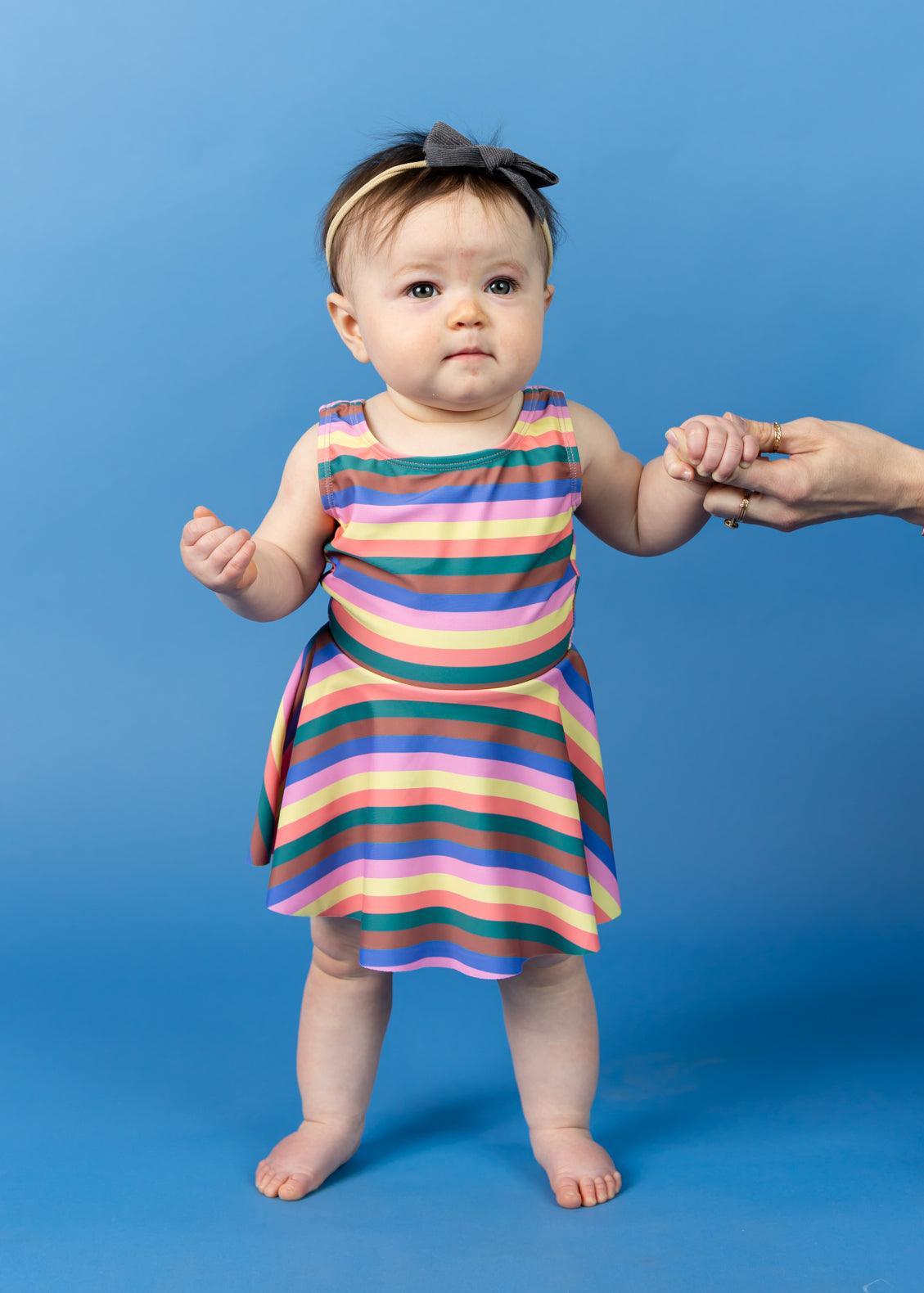 Baby Girl One-Piece Swimsuit - Retro Stripe